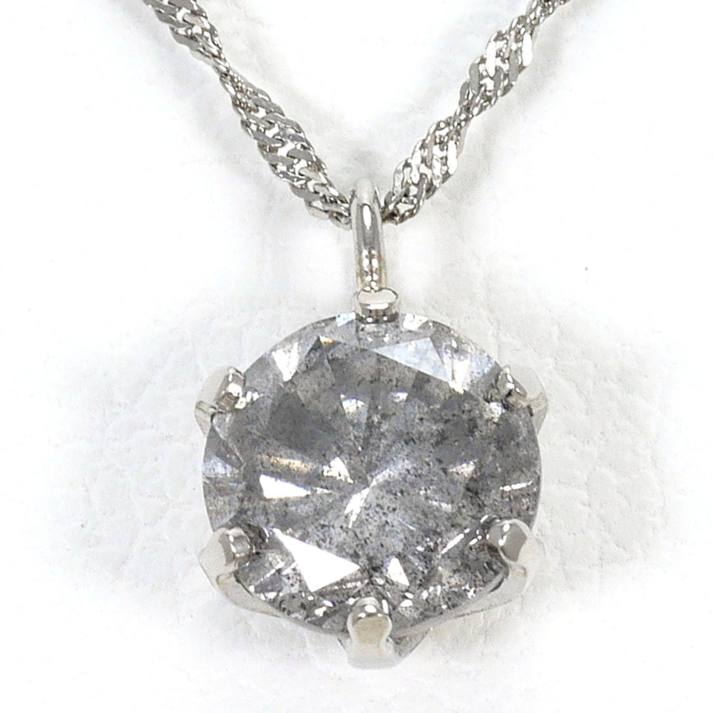 PT850 Platinum Necklace with 0.6ct Diamond, Total Weight 1.2g, 40cm, Jewelry
